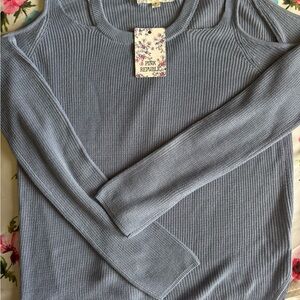 Pink Republic Periwinkle Ribbed Long-Sleeve Sweater